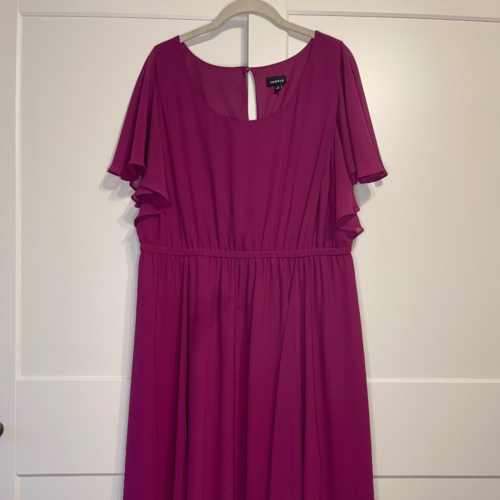 Torrid Magenta Chiffon Dress